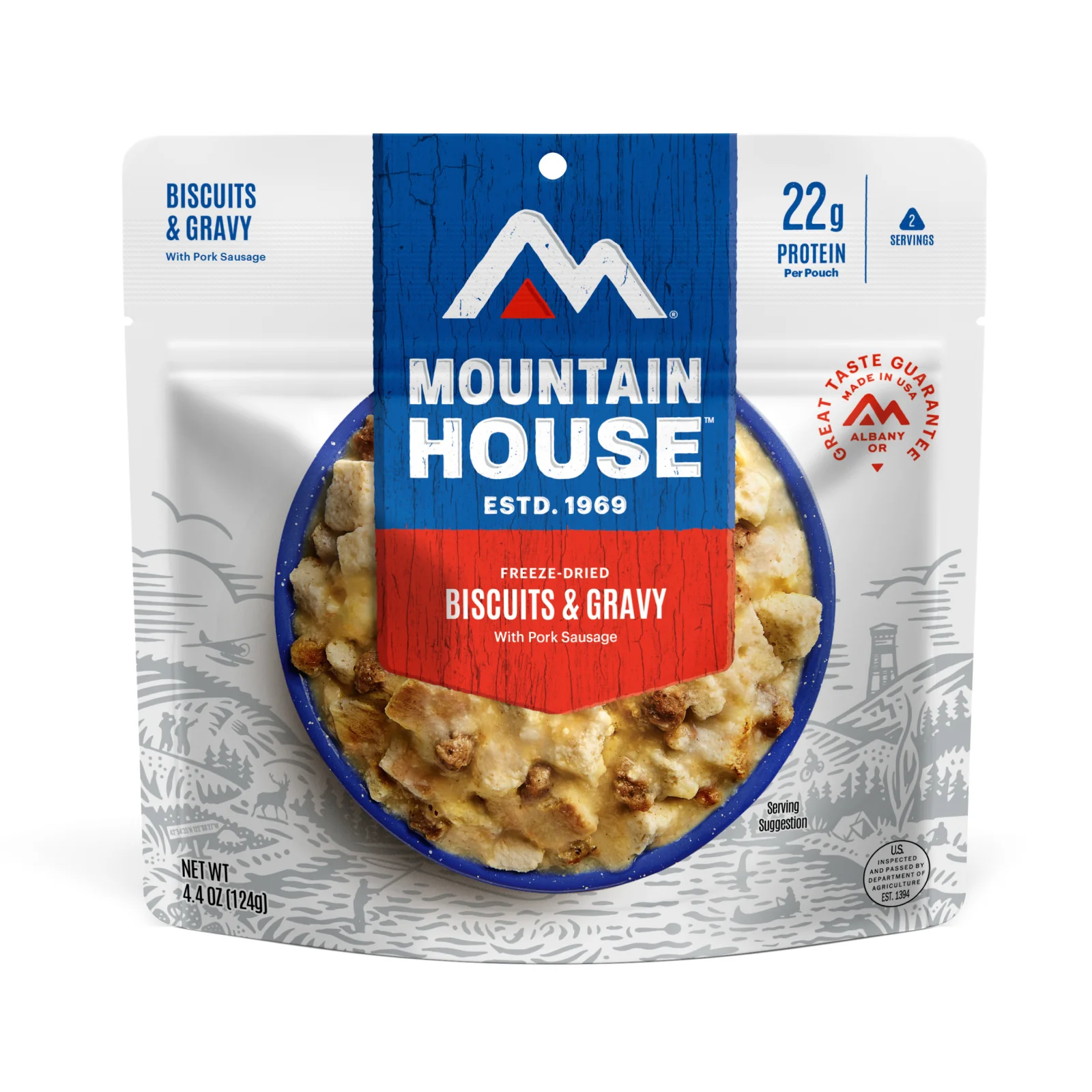 Biscuits & Gravy (Standard) by Mountain House — freeze-dried backpacking meal