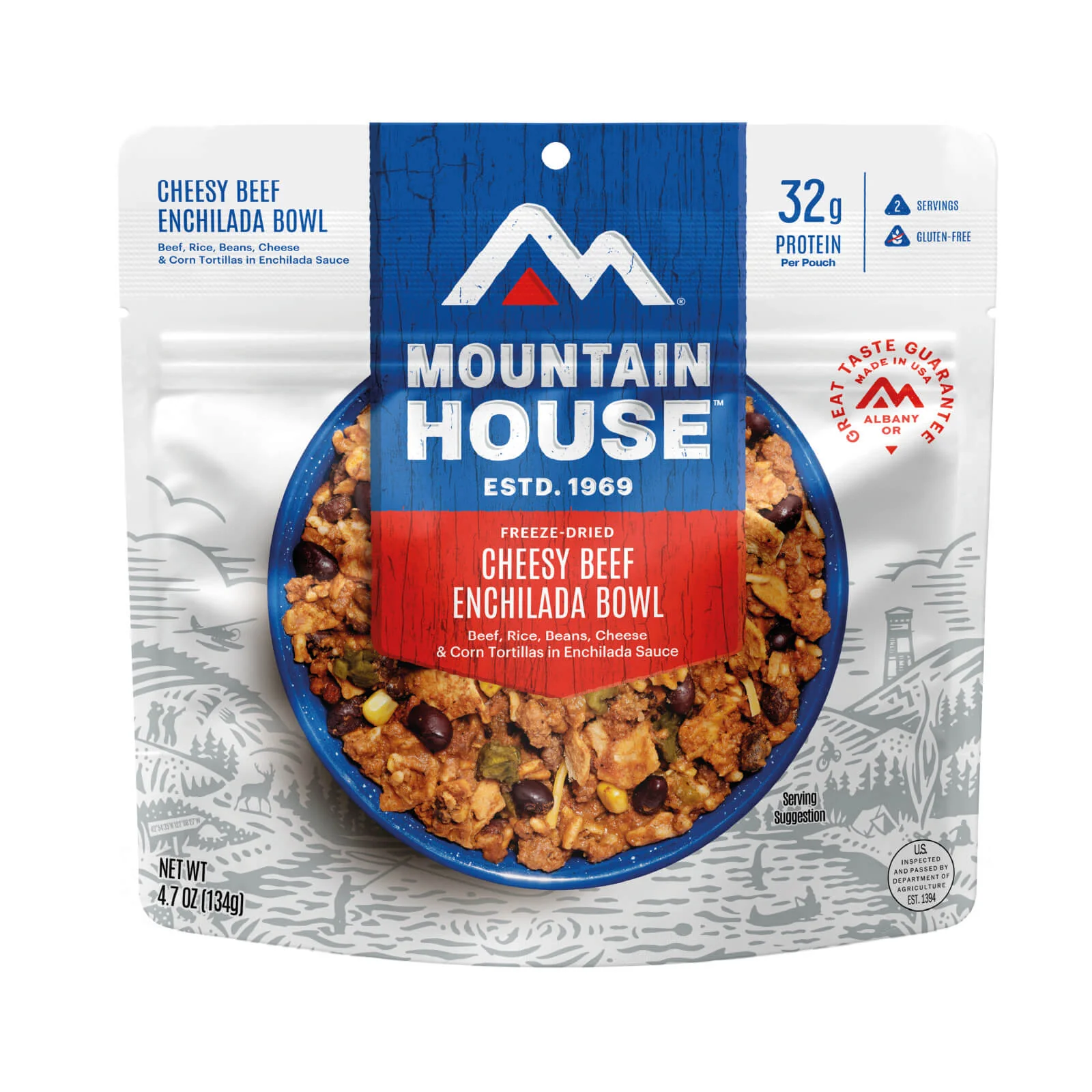 Cheesy Beef Enchilada Bowl (Standard) by Mountain House — freeze-dried backpacking meal
