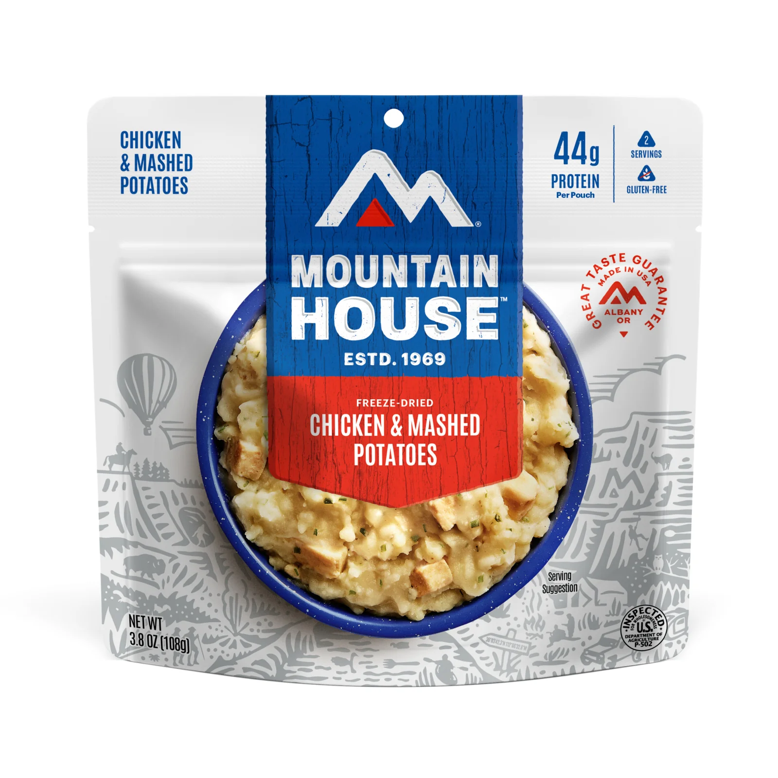Chicken & Mashed Potatoes (Standard) by Mountain House — freeze-dried backpacking meal