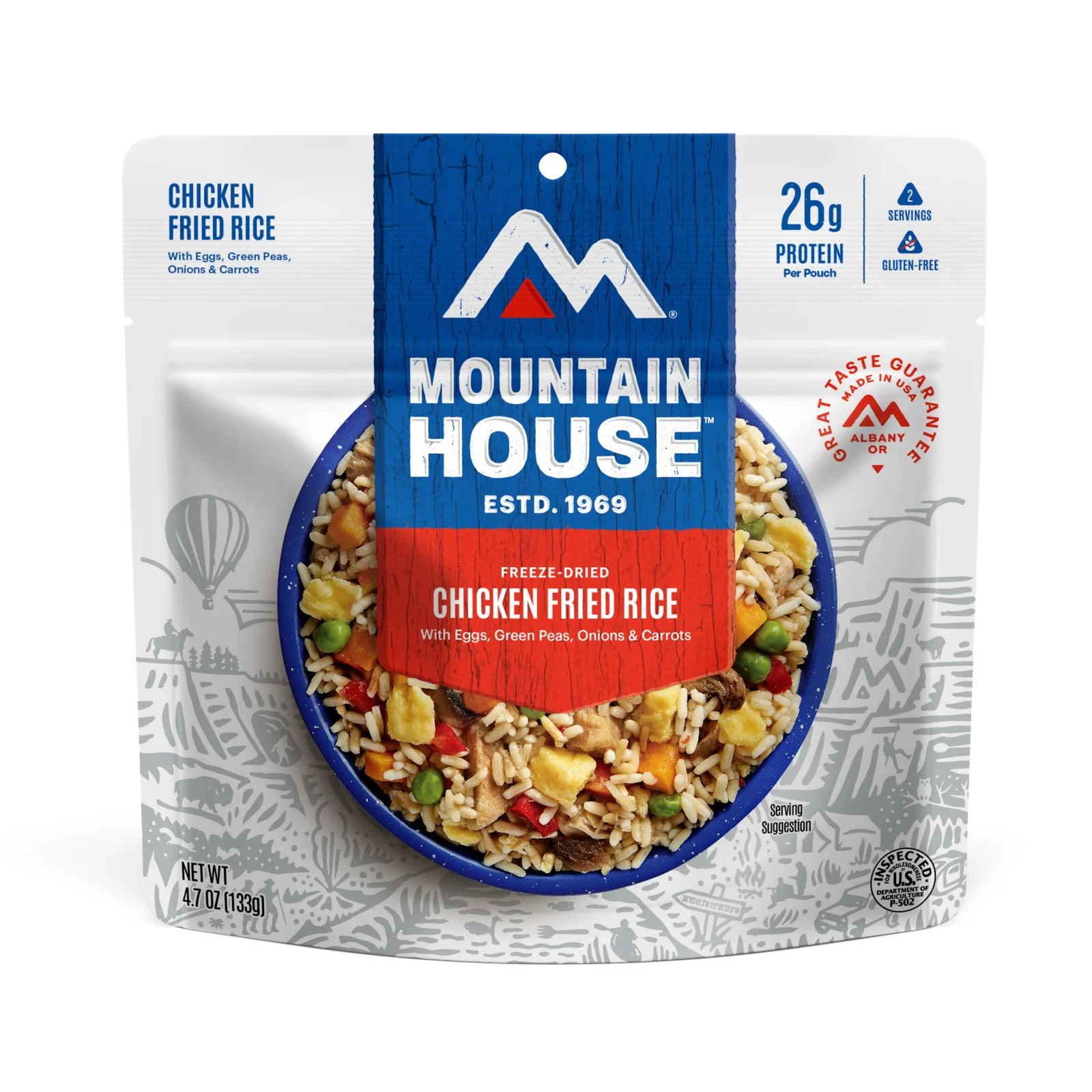 Chicken Fried Rice (Standard) by Mountain House — freeze-dried backpacking meal