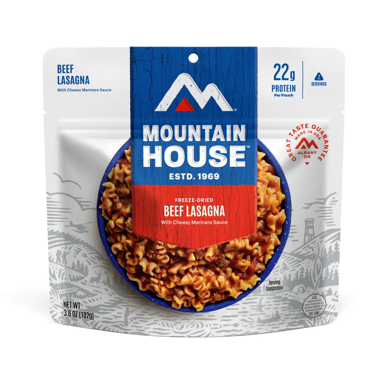 Beef Lasagna (Standard) by Mountain House — freeze-dried backpacking meal