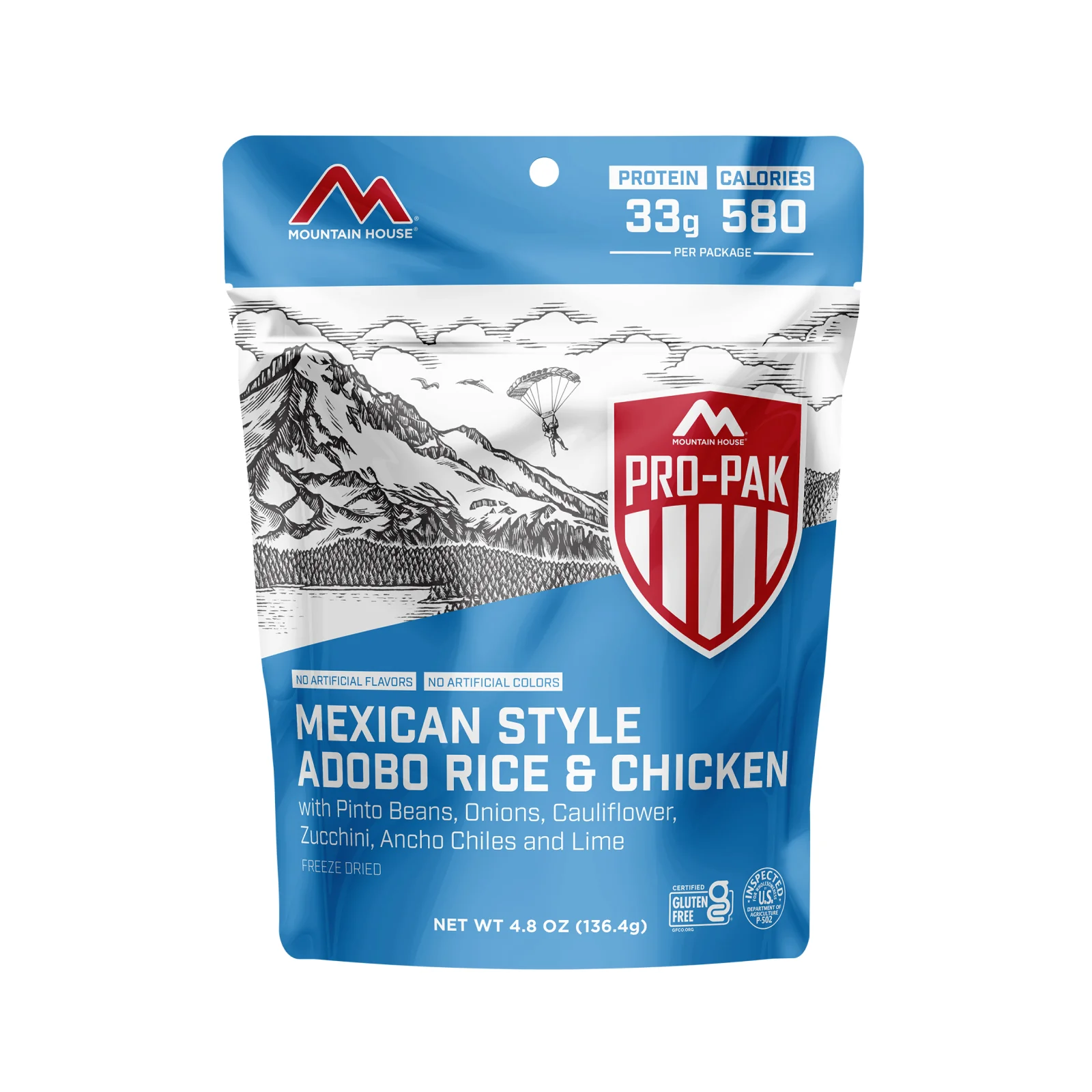 Mexican Adobo Rice and Chicken (Pro-Pak) by Mountain House — freeze-dried backpacking meal