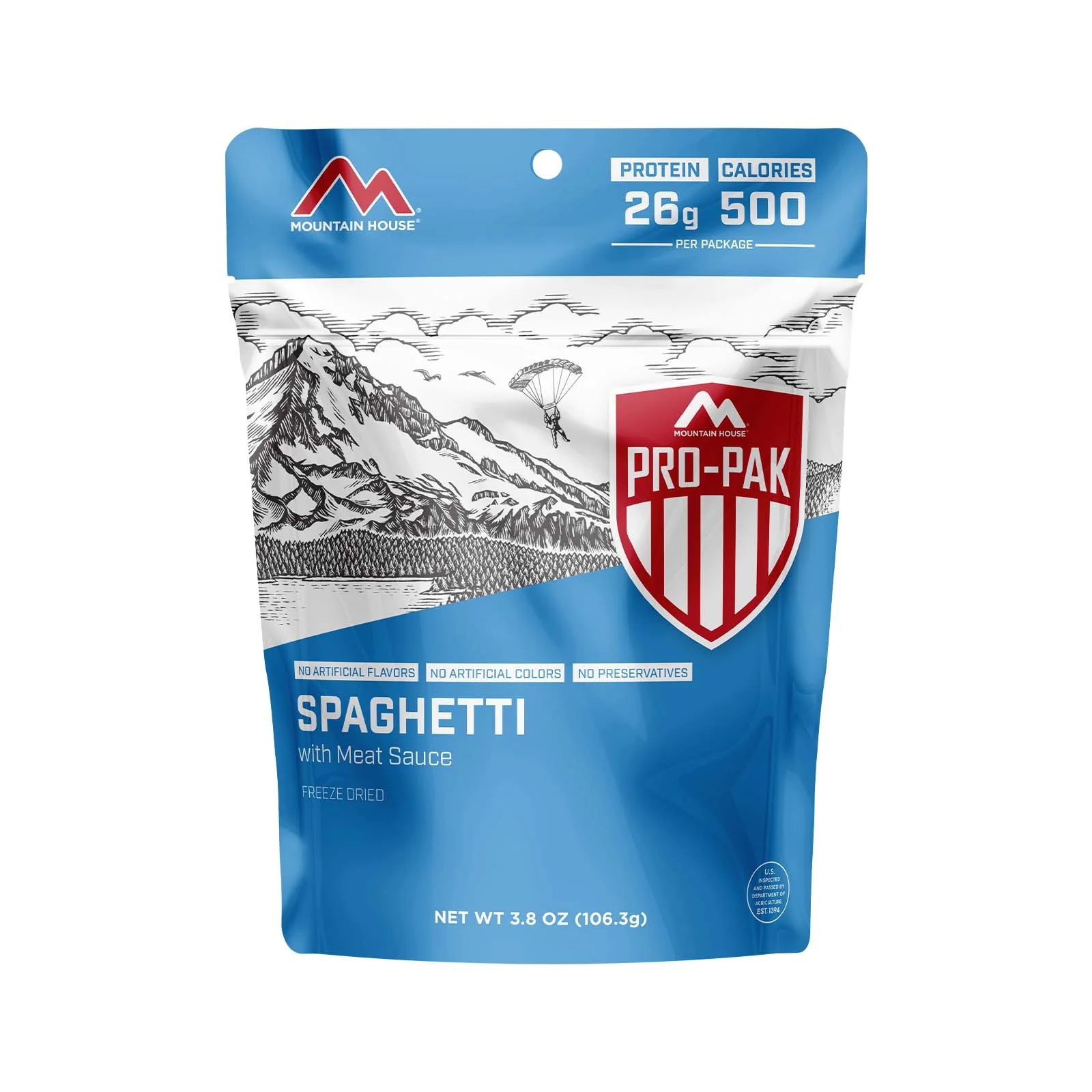 Spaghetti with Meat Sauce (Pro-Pak) by Mountain House — freeze-dried backpacking meal