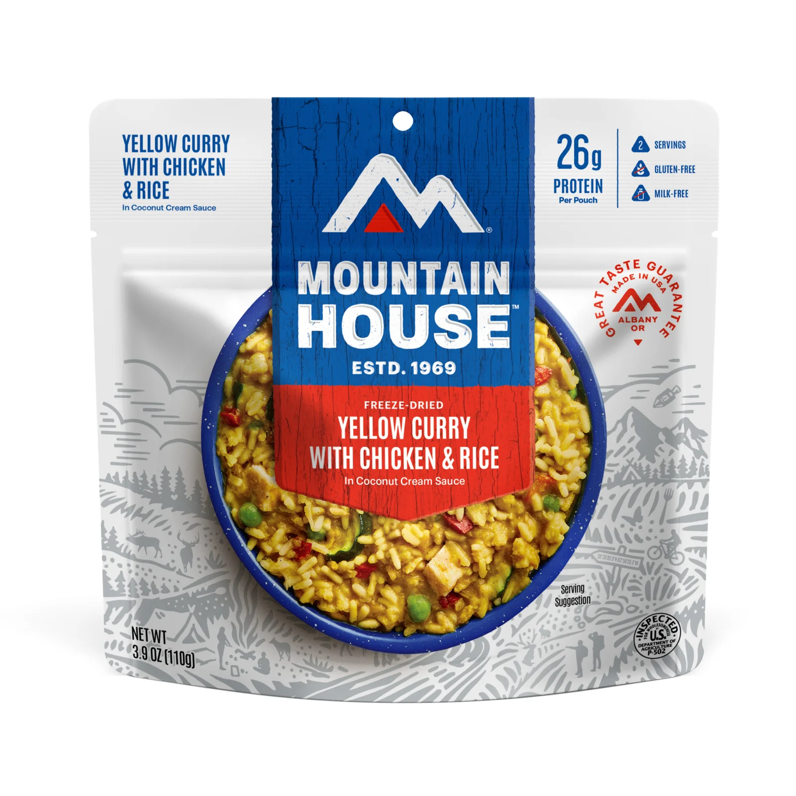 Yellow Curry with Chicken & Rice (Standard) by Mountain House — freeze-dried backpacking meal